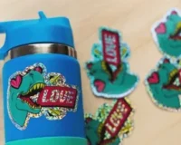 Custom glitter stickers